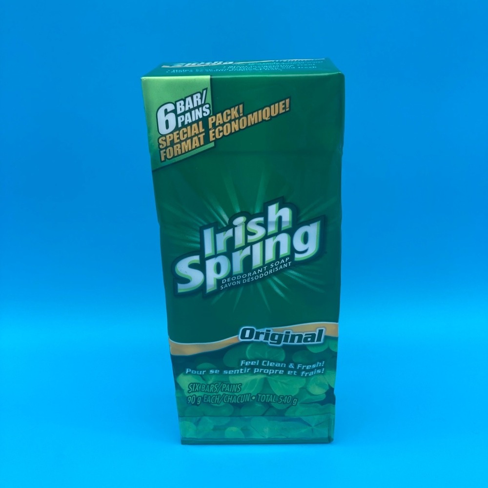 Sealed Irish Spring Original Bar Soap 6-Pack | VINTAGE Old Formula Tallow | 540g